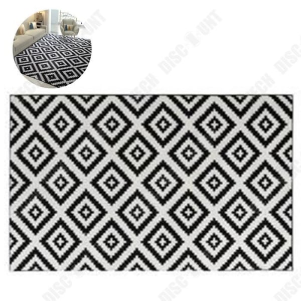 TD® TAVLA Moderne stue tæppe - 160 x 230 cm - 100% krøllede polypropylen - Sort