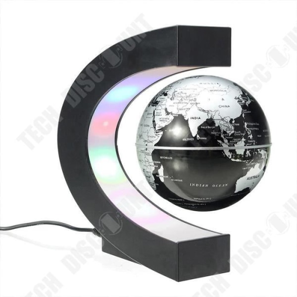 TD® Magnetic Levitation LED Earth Globe applicerad på skrivbordet, svart, flytande lysande jord, Levitation Globe