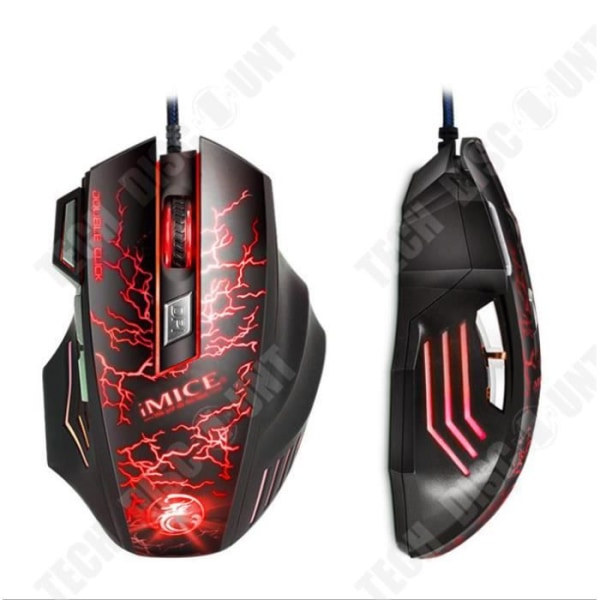 Spilmus - TD® - Kablet - 3200 dpi - 7 knapper - Ergonomisk med RGB lys