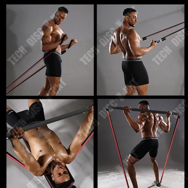 TD® Bodhi stick fitness motståndsband dragrep elastiskt rep set dragutrustning fem färger 11 stycken set