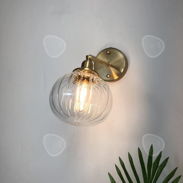 CONFO® Vägglampa mässingsglas Japansk stil retrostil Nordisk minimalistisk spegellampa för sovrums sängbord