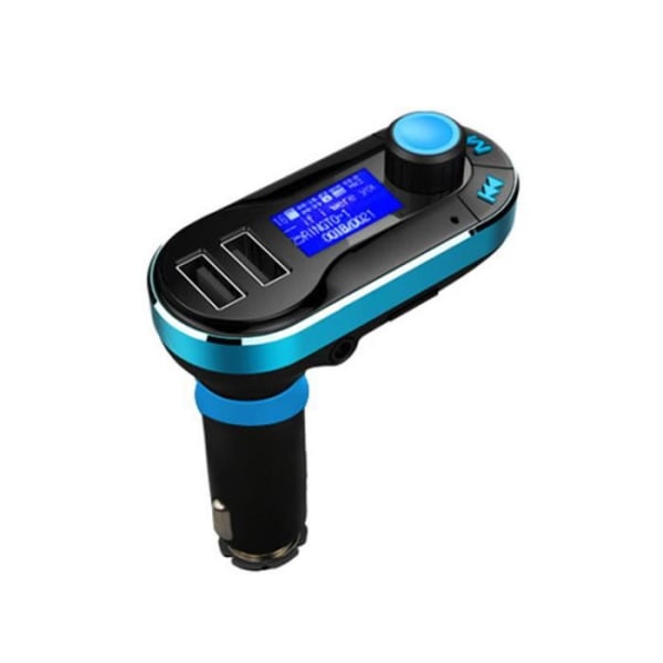 Dubbel USB cigarettändare Bluetooth FM MP3-sändare - Blå