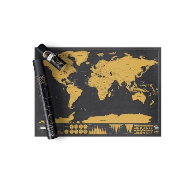 Deluxe Scratch Off World Map, Deluxe Scratch Off World Map, Resekarta, World Relief Detaljer