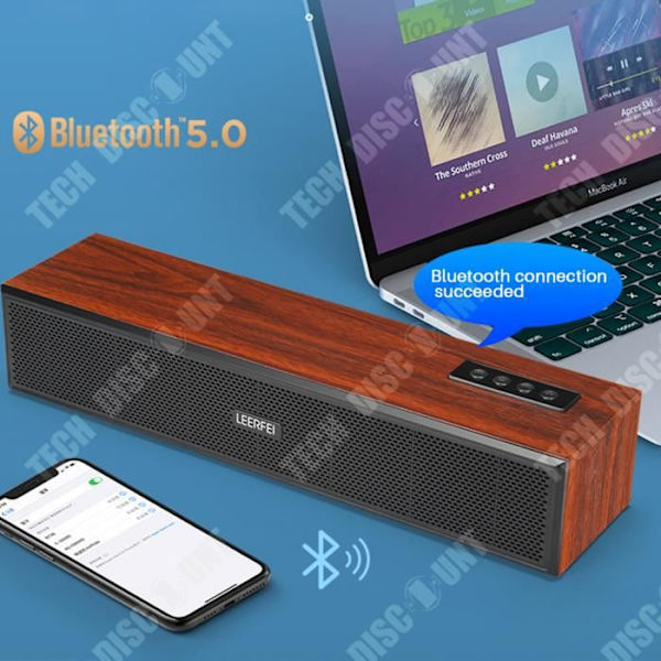 TD® Puhelimen pöytäkaiutin bluetooth langaton pitkäbändinen retro puusta valmistettu.