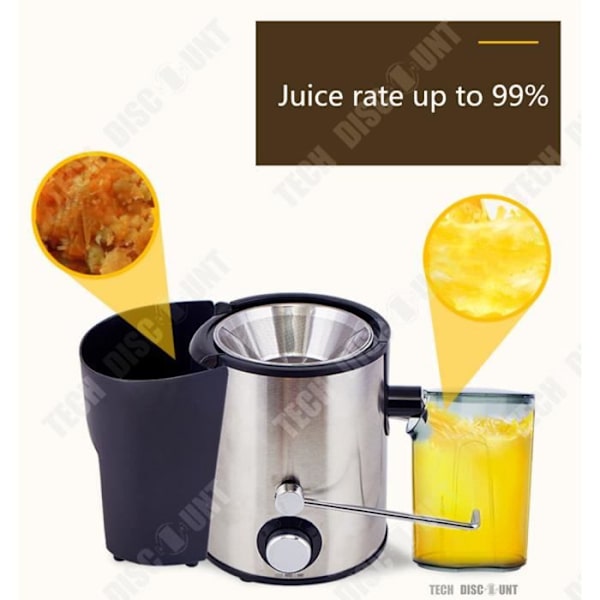 TD® saftpresser til frugter og grøntsager, morgenmadsblender, horisontal centrifuge, skridsikker, stille orange presser.