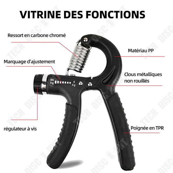 TD Handgreppsförstärkare underarmsgrepp 60kg fingermotionär träningsring handförstärkande handgrepp muskulation