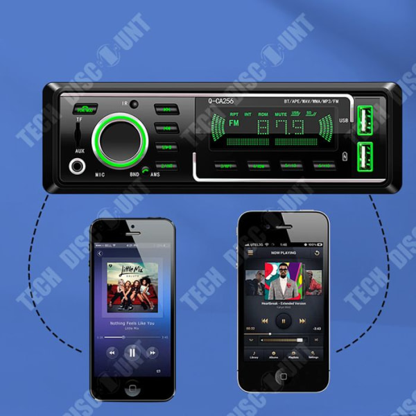 TD® Bluetooth autoradio 12V monolingot bil MP3-spelare bluetooth bilvärd bluetooth musik sju färglampor