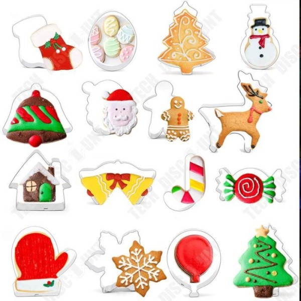 TD® 14 set Fondant Kakform Kex Gör-det-själv-verktyg Hushållsredskap för bakning i rostfritt stål