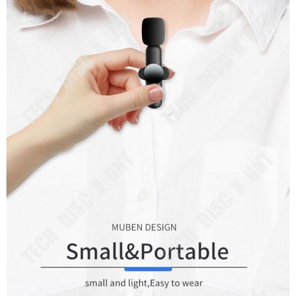 TD® Lavalier Mikrofon Dator Utomhus Live Broadcast Brusreducering Bluetooth trådlös mikrofon