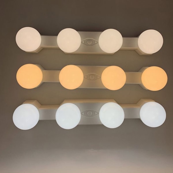 Makeuplampe - TD - Genopladelig - 4 pærer - Justerbar lysstyrke - LED