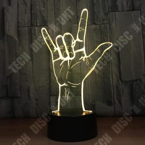 TD® Optisk bordslampa dekorativ touch 7 färger optisk illusion - rockstar modell - låg förbrukning USB-kabel eller 3 AA-batterier