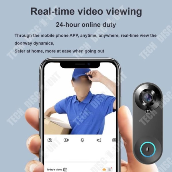 TD® Smart Wireless Video Intercom Dörrklocka HD Night Vision Smart Surveillance Video Stöldskydd elektronisk dörrklocka