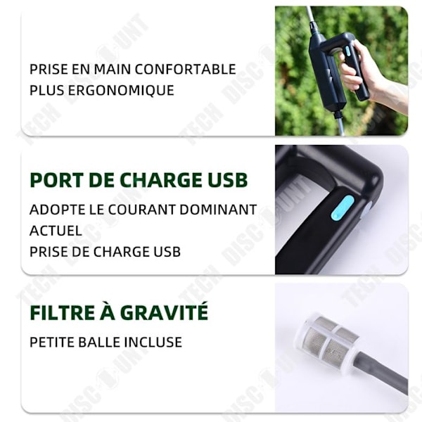 TD teleskopisk lance 2000mah USB teleskopisk aluminiums lance 3m med 3 dyser vandingslance elektrisk sprøjte sprøjte lance