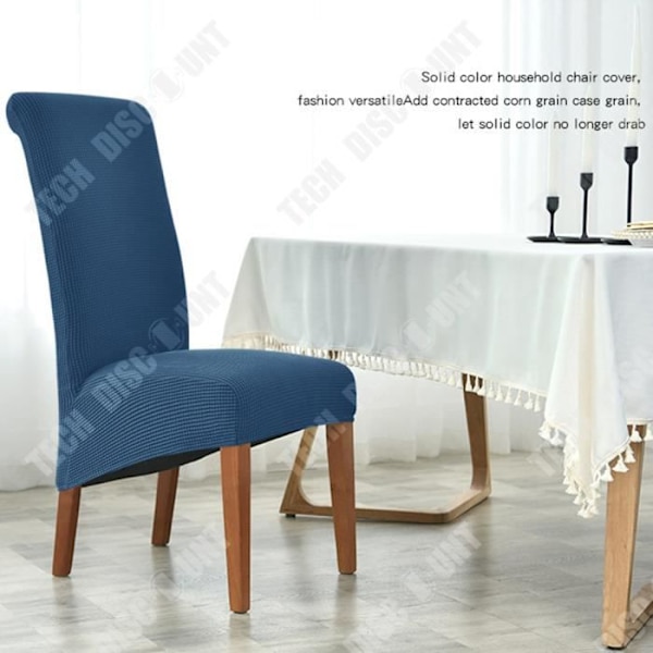 Stolöverdrag - TD® - Sleighback-stol - Utan - Högt ryggstöd - Elastan Polyester Blå