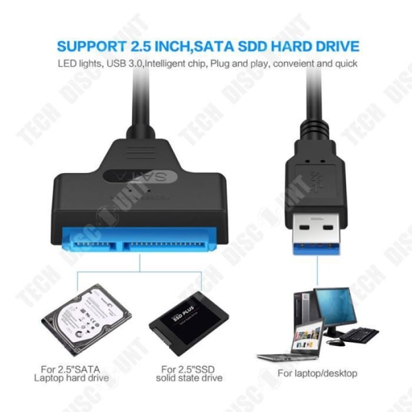 Câble Easy Drive USB till SATA-hårddisk 2,5/3,5 tum Installation utan hårddisk Plug and Play Hög hastighet överföring