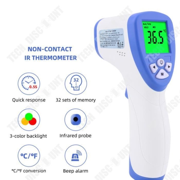 Frontaltermometer för Bebis, Infraröd Termometer för Feber, 3-i-1 Elektroniskt icke-kontakttermometer av hög kvalitet