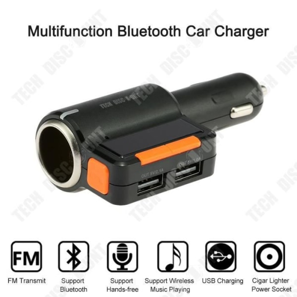 TD® Bluetooth Bil FM-sändare Cigarettändare Musik USB Trådlös telefonadapter Radioladdare MP3 Handsfree iPhone