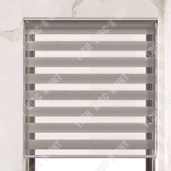 TD® Sæt af 2 zebrastribede gardiner 55*170cm Badeværelsesgardiner Strammede rullegardiner Mørklæggende badeværelsesgardiner Grå