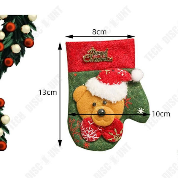 TD® Juledekoration små julestrømper non-woven juletræ hængende slikpose pakke med 4