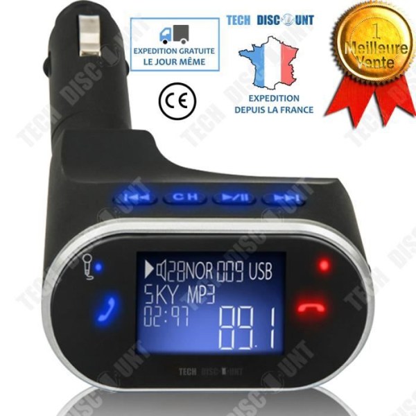 TD® FM-sändare bluetooth bil-TV trådlös optisk musik usb-adapter radioladdare MP3 handsfree iphone smartphones