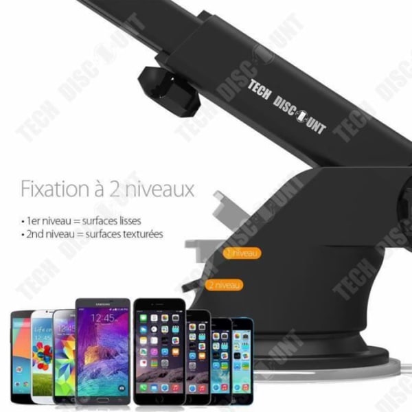Support för mobiltelefon 3,5-6 tum bil/Navigering GPS Multifunktionsomvandlare/Lång stång med lås+Sugkopp
