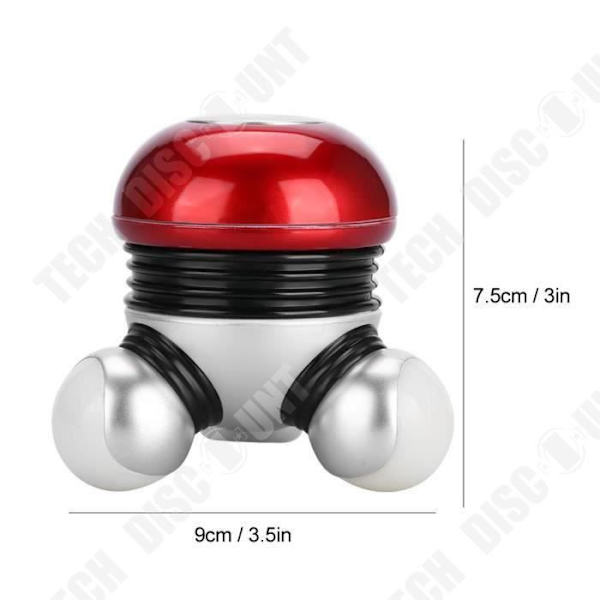 Mini Massager Multifunktion - TECHDISCOUNT - Ergonomisk - 3 Vibrationsniveauer - Støjsvag