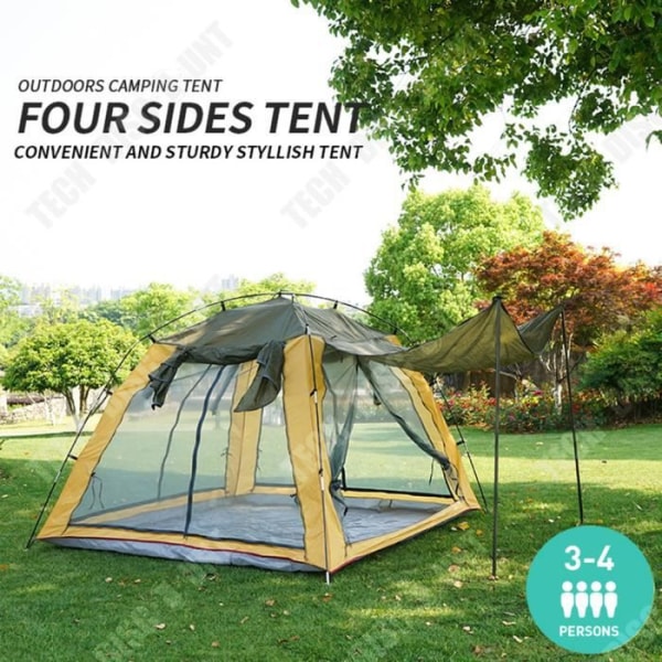 TD® Utomhustält camping gasväv solkräm andas fyrsidiga dörrar och fönster ventilation anti-inse camping skydd