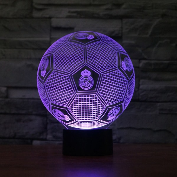 TD®Real Madrid fotbollslampa 3D färgglad touch LED visuellt ljus presentbordslampa nattlampa nattlampa med atmosfärsljus