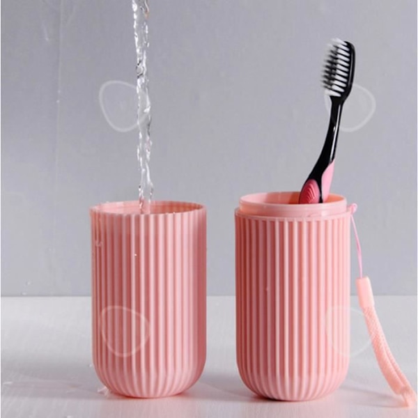 CONFO® Travel Gurgelkopp Single Wash Cup Bärbar tandborstebox Set Varuförvaringsbox Rosa