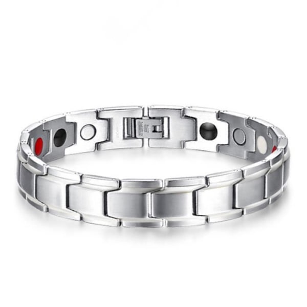 TD® Bijoux Silver Gold Armband för män - Armband med guldmönster för män present - Magnetiska smycken