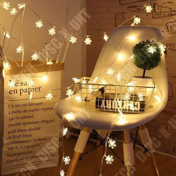 TD® LED Julelys Guirlande Sneblomst Hvid Varme Belysning Dekorative Lys til Fest Jul Nytår 2M 10LED