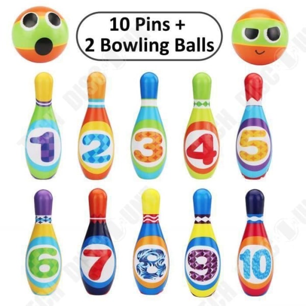 TD® Set med 10 bowlingnålar + 2 bowlingklot - Bowlingset - Barnset Pojke Flicka 3 år Utomhusleksak