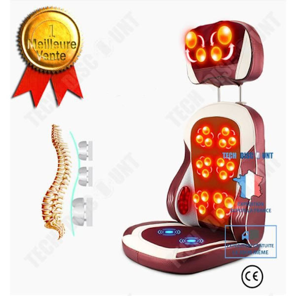 TD® Profi sähköinen shiatsu hierontatuoli rentoutumiseen, kehon koko, vyötärö, hartia, selkä, tyyny kotiin, infrapuna, värähtely rödvin