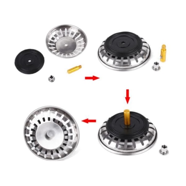 Gitterfilter dræning prop si filtreringssi si si si si XS Stål til køkken 83mm