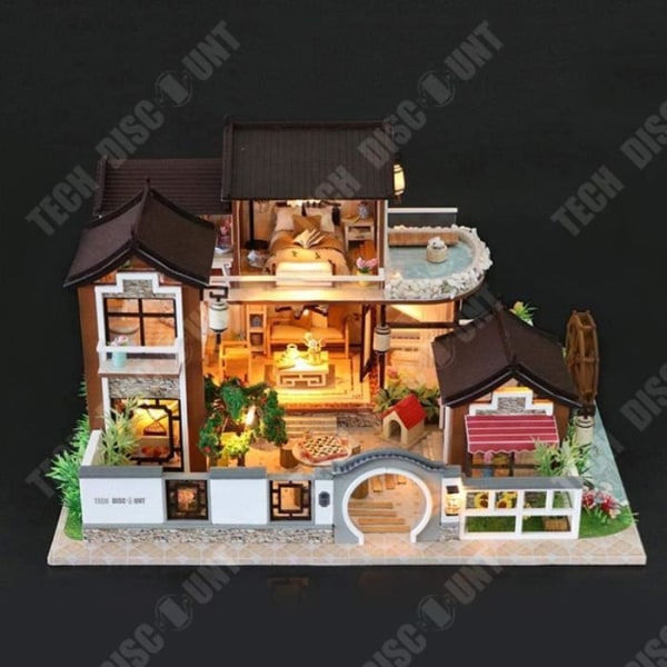 TD® Trädockhus Modellsatser DIY Miniatyrhus stuga Crafted Kit Handgjorda dockhus dockhus