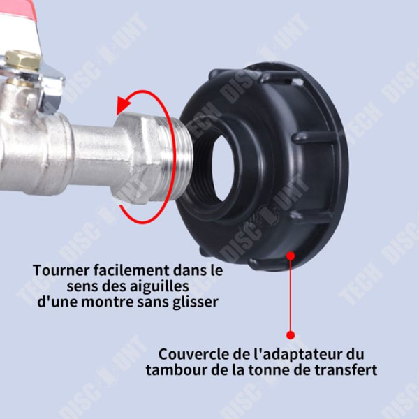 TD® Adapter til IBC-hanetråd S60x6, 3/4 messing hanetråd, slangeadapter, regnvandskollektorsæde
