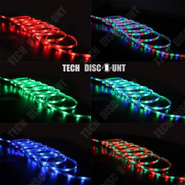 LED-strips - TD® - RGB - 5m - Flerfärgad - Fjärrkontroll inkluderad Flerfärgad