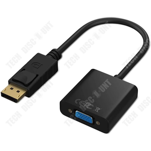 TD® DP till VGA-adapterkabel - 1080p DP DisplayPort hane till VGA hona konvertera - VGA hankontakt