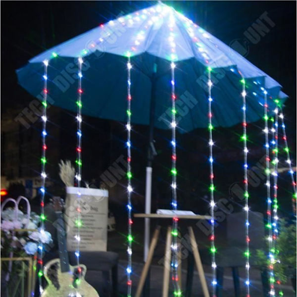 TD® 3 x 3m vandtæt meteorkaskade LED lysguirlande kaskade lysguirlande gardiner bryllup baggrund lys - Hvid