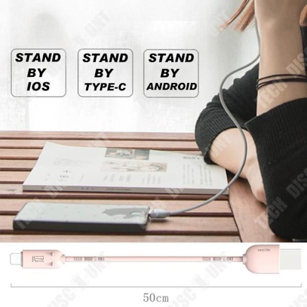 TD® Original USB opladningskabel slik søde pink data iphone nuttet hurtig opladning kraftfuld strømkilde