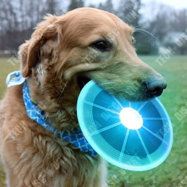 TD® Frisbee Disc med LED - Multifarvede lysende legetøj til diskegaver til fødselsdag - tilbehør til dyrespil