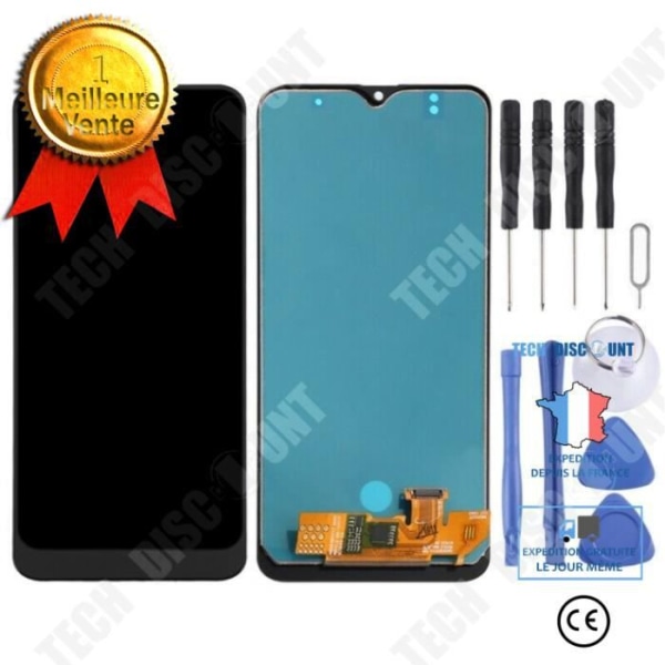 TD® Samsung Galaxy A30s BERØRINGSSKÆRM + LCD SKÆRM Med SORT chassis + Værktøjsæt + B7000 lim