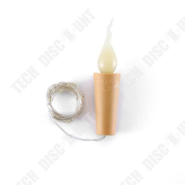 TD® LED flamme stearinlys glasflaske kork lysende kæde LED sølvtråd fe julelys kæde ecla