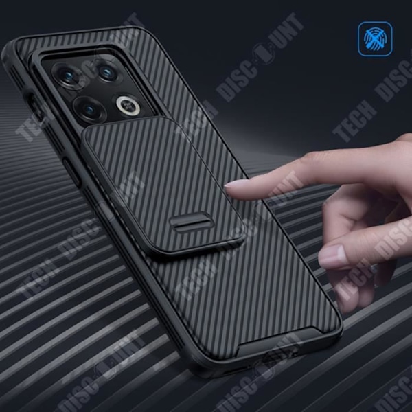 TD® Lämplig för OnePlus 10Pro mobiltelefonfodral Lins Slide Black Mirror Back Cover Skyddsfodral