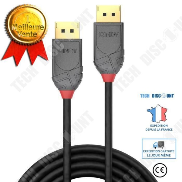 HDMI-kabel - TECH DISCOUNT - Anthra Line - 2m - Forgyldt - Sort Rød