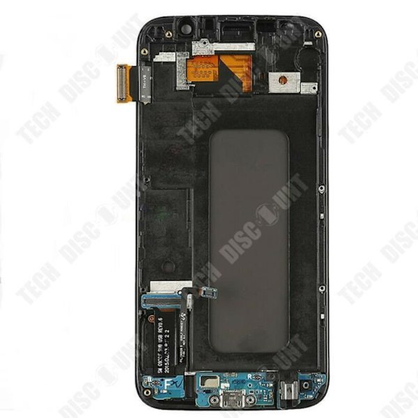 TD® Sopii Samsung S6 G920 -puhelimen kosketusnäytölle, LCD-näyttö koko LCD-kehyksellä kullassa.