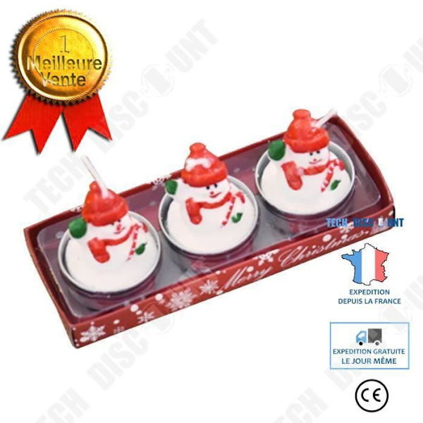 TD® 3 joulukynttilää Joulupukin lumiukon kanssa Koti Xmas Juhla lahja Koti Deco