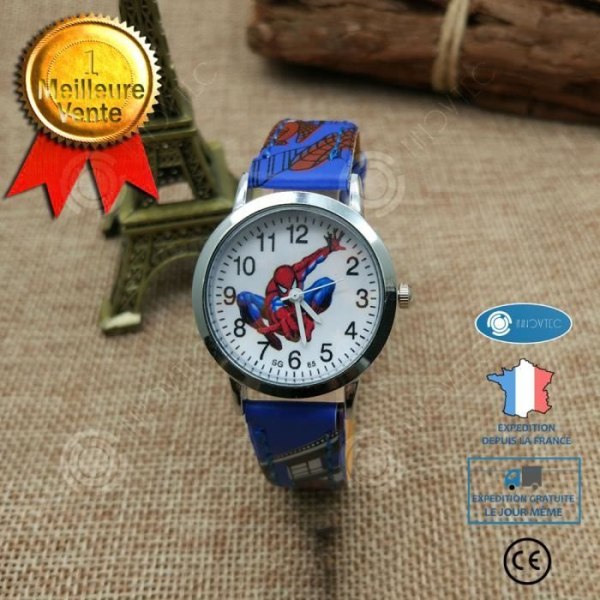 INN® Spiderman bältesklocka tecknad barnklocka pojke grundskola kvartsklocka barn pojkeklocka-spiderman-ble