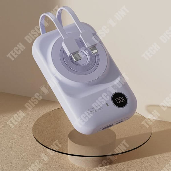 TD® Trésor med magnetisk opladning 10000mAh USB med hurtig opladning via to ledninger, der er kompatibel med Apple mobiltelefon opladningsskatter.