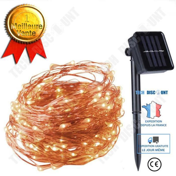 TD® LED-slingor för utomhusbruk, 10m USB, drivs av fot. - Modell: 3AA-batteri 10m varmvitt - MILEDCA00366